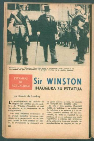 Sir Winston inaugura su estatua : Estampas de actualidad