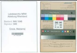Entnazifizierung Marianne Croce , geb. 17.10.1900 (Fuersorgerin)