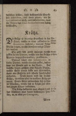 Krätze.