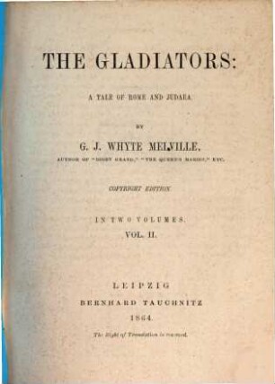 The gladiators : a tale of Rome and Judaea ; in 2 vols.. 2