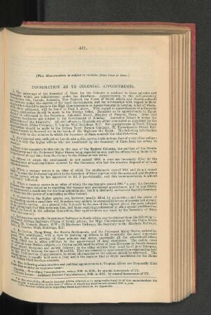 3. Information as to Colonial Appointments