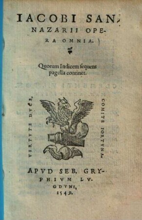 Iacobi Sannazarii opera omnia