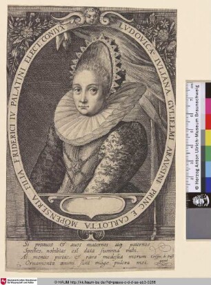 Ludovica-Iuliana, Gulielmi Arausini Princ. e Carlotta Mopenseria Filia Friderici IV. Palatini Elect. Coniux