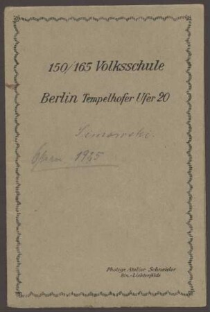 Ansichtskarte Volksschule Berlin am Tempelhofer Ufer 20