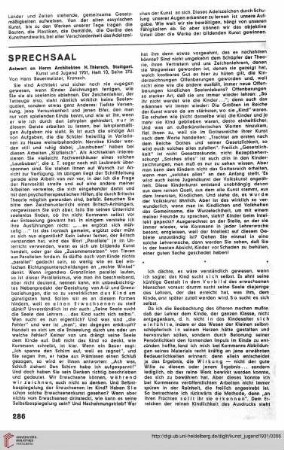 Sprechsaal / Zum Nachdenken / Umschau / Buchbesprechungen