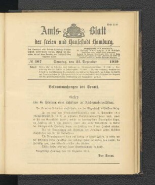 No.307, Sonntag, den 21. Dezember 1919
