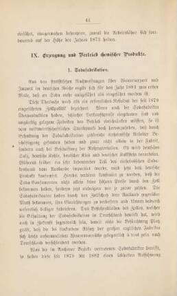 IX. Erzeugung und Vertrieb chemischer Produkte.