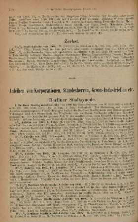 Anleihen von Korporationen, Standesherren, Gross-Industriellen etc.