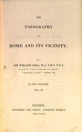 The topography of Rome and its vicinity : in two volumes, 2