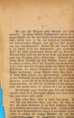 "Zum Totschläger" : . Roman von Emile Zola. Deutsch von Fritz Wohlfahrt, 1