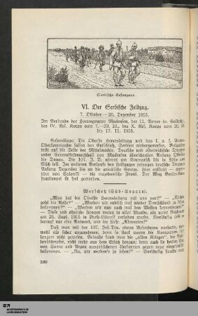 VI. Der Serbische Feldzug (7.10.-26.12.15)