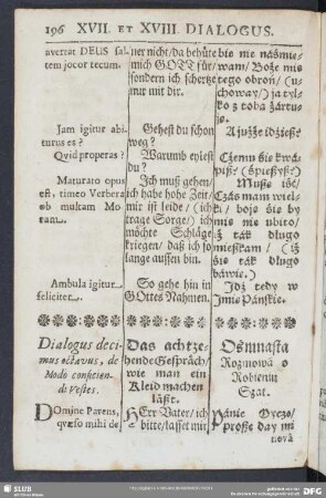 Dialogus decimus octavus, de Modo conficiendi Vestes