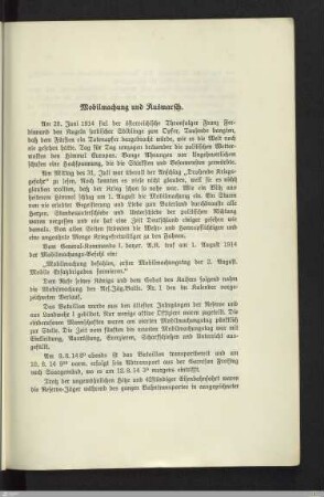Mobilmachung und Ausmarsch
