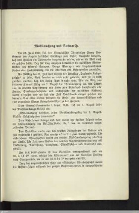 Mobilmachung und Ausmarsch
