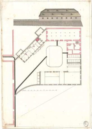 Roppelt, Johann Baptist; Banz; Kloster Banz, Wirtschaftsgebäude - Grundriss, Ansicht