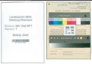 Entnazifizierung Josef Boeing , geb. 24.02.1885 (Landwirtschaftsschuldirektor)