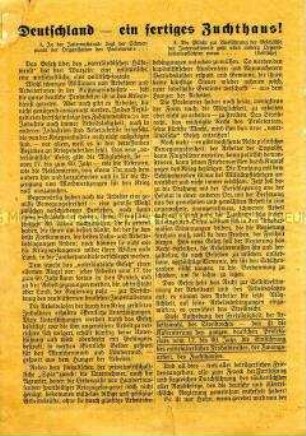 Flugblatt der Spartakusgruppe gegen das Gesetz über den "vaterländischen Hilfsdienst"