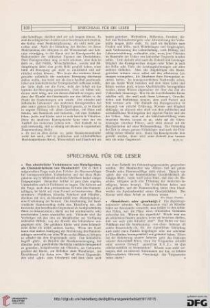 Sprechsaal für die Leser