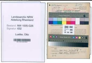 Entnazifizierung Otto Luetke , geb. 09.09.1903 (Steuerinspektor)