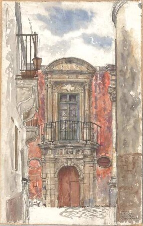 Wach, Hugo; Italien; Reisezeichnungen - Gasse in Siracusa (Ansicht)