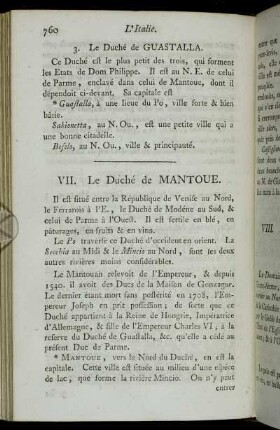 VII. Le Duché de Mantoue.