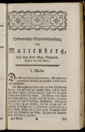 Oekonomische Gegendbeschreibung von Marienberg