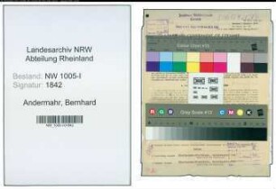 Entnazifizierung Bernhard Andermahr , geb. 31.10.1898 (Vorzeichner)