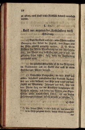 Kolik von unterdrückter Ausdünstung durch Erkältung.