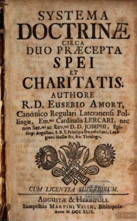 Systema doctrinae circa duo praecepta spei et charitatis