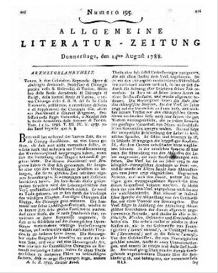 Bertrandi, [Giovanni] Ambrogio [Maria]: Opere / Di Ambrogio Bertrandi. Pubbl. e accresciute di note e di suppl. dai chirurghi Gio. Antonio Penchienati e Giovanni Brugnone. - Torino : Reycend T. 1-2. - 1786 T. 3-5. - 1787