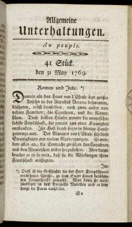 41 Stück. d. 31. May 1769.