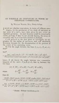 On formulae curvature in terms of trilinear coordinates.
