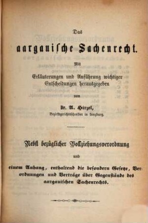 Allgemeines bürgerliches Gesetzbuch für den Kanton Aargau : mit Erläuterungen und Anführung wichtiger Entscheidungen, 2