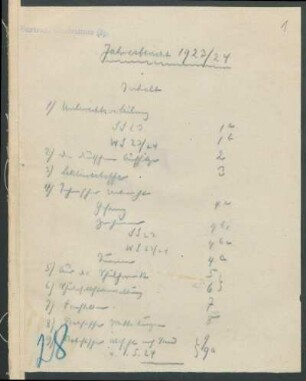 1923/24: Jahresbericht ... - 1923/24