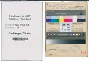 Entnazifizierung Wilhelm Quatberger , geb. 30.04.1900 (Lichtpausenmeister)
