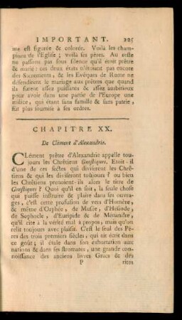 Chapitre XX. De Clément d'Alexandrie