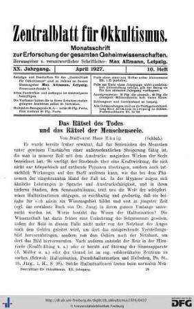 10. Heft (Apr. 1927)