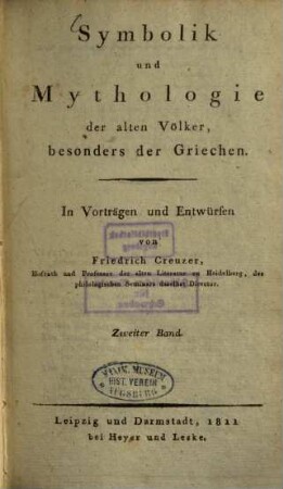 Symbolik und Mythologie der alten Völker, besonders der Griechen, 2
