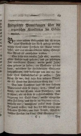 9. Fortgesetzte Bemerkungen über die organischen Krankheiten der Gebärmutter.