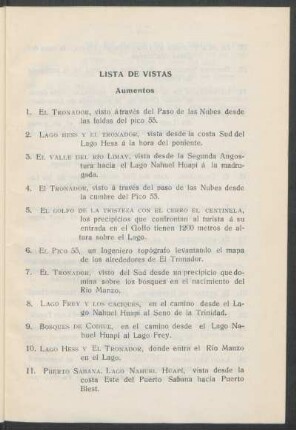 Lista de vistas