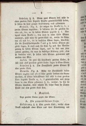 I. Kapitel. Lage gerader Linien gegen eine Ebene.