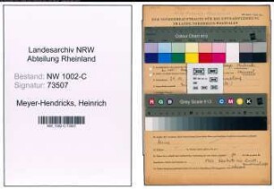 Entnazifizierung Heinrich Meyer-Hendricks, geb. 24.10.1900 (Kaufmann)