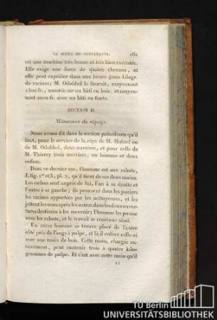 SECTIOIN II. Manoeuvre du râpage.