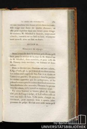 SECTIOIN II. Manoeuvre du râpage.