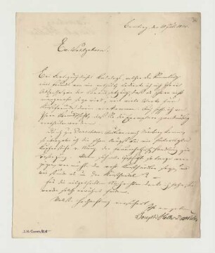 Brief von Joseph Heller an Rittner's Kunsthandlung