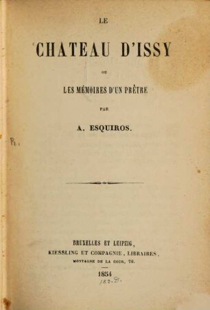 Le chateau d'Issy ou les mémoires d'un prêtre