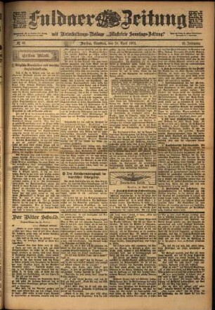 Erste Ausgabe vom Samstag, den 19. April 1902.