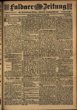 Erste Ausgabe vom Mittwoch, den 11. Dezember 1901.