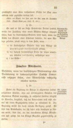 Fünfter Abschnitt. Verfahren, wenn der beabsichtigten Mühlenanlage oder Veränderung in landespolizeilicher Hinsicht HIndernisse entgegen stehen