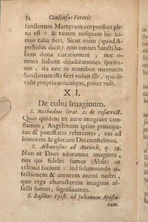 XI. De cultu Imaginum.